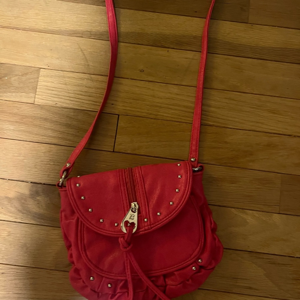 Betsey Johnson Betseyville Pink Moto Y2K Studded Crossbody Mini Shoulder Purse - Picture 3 of 11